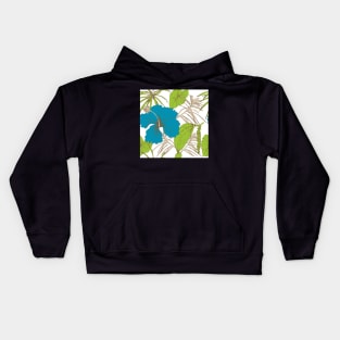 Tropical exotic flowers and leaves Kids Hoodie